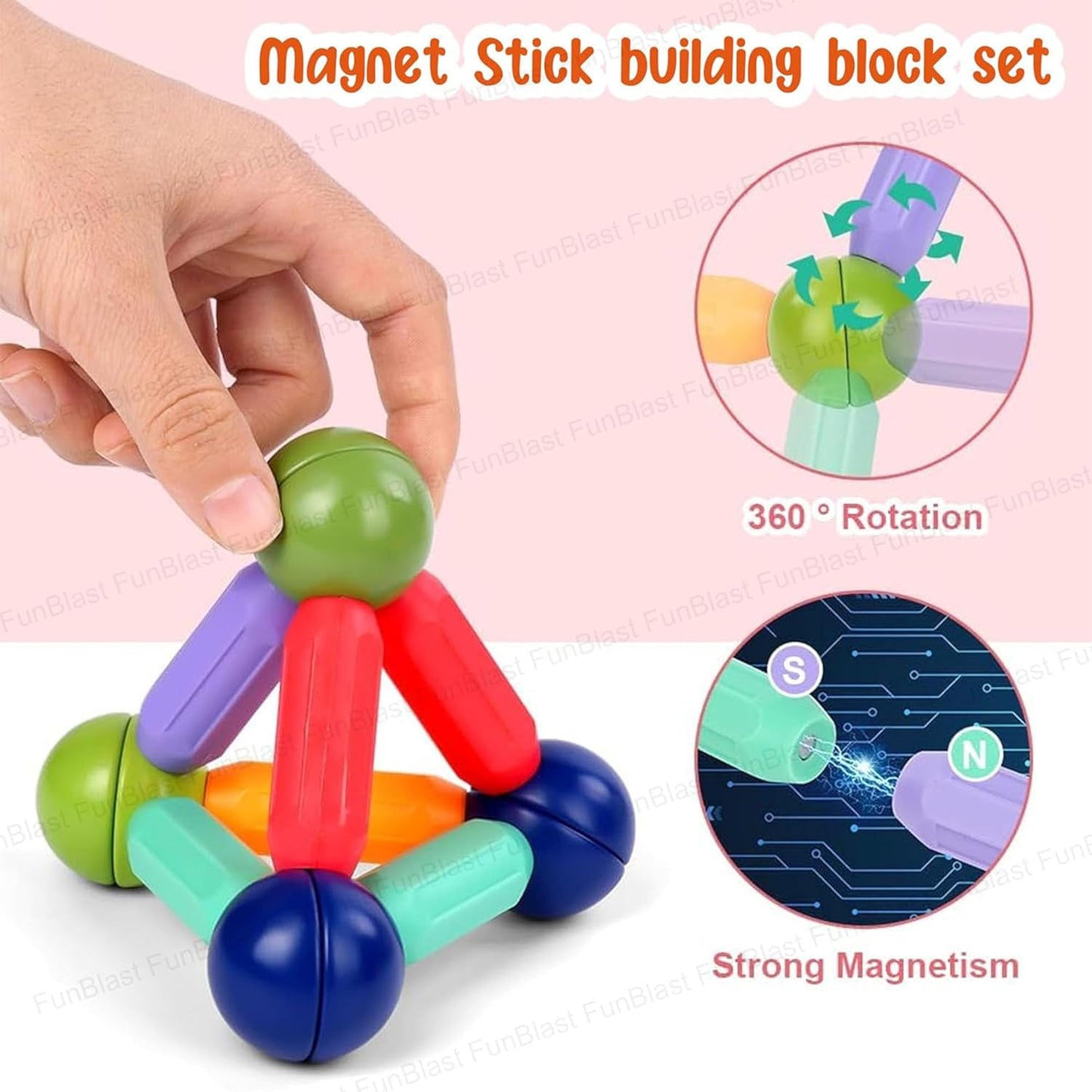 Magnetic Sticks Building Blocks for Kids – Educational STEM Learning Toy